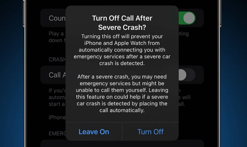 湛江苹果14维修分享 iPhone 14 和 Apple Watch 上关闭崩溃检测 