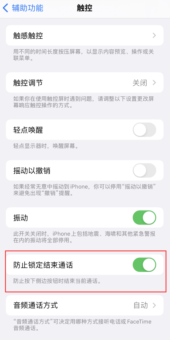 湛江苹果手机维修分享iOS 16 新增“防止锁定结束通话”选项，避免不小心挂断重要电话 