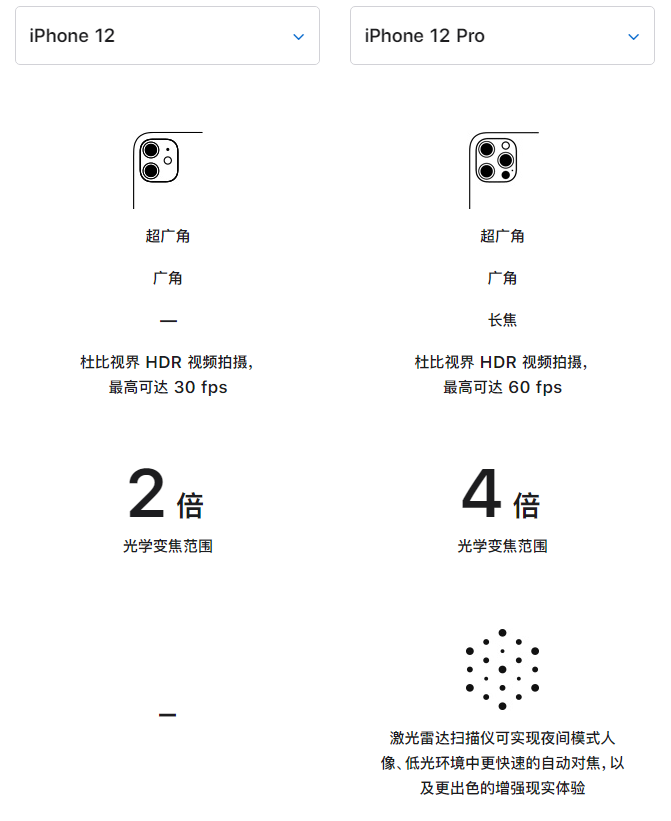 湛江苹果手机维修分享苹果 iPhone 12 与 iPhone 12 Pro 选哪款 